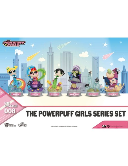 The Powerpuff Girls Mini Diorama Stage Statues The Powerpuff Girls Series Set 12 cm  Beast Kingdom Toys