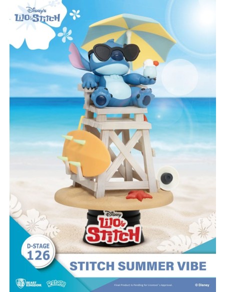 Disney D-Stage PVC Diorama Stitch Summer Vibe 16 cm  Beast Kingdom Toys