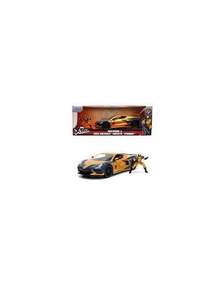 Marvel Diecast Model 1/24 Chevy Corvette X-Men Wolverine  Jada Toys