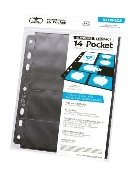 Ultimate Guard 14-Pocket Compact Pages Standard Size & Mini American Black (10) - Damaged packaging  Ultimate Guard