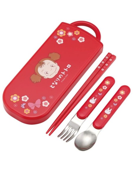 My Neighbor Totoro Chopsticks & Spoon & Fork Set Mei Red