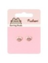 Pusheen Stud Earrings Pink and Gold Heart  Carat Shop, The