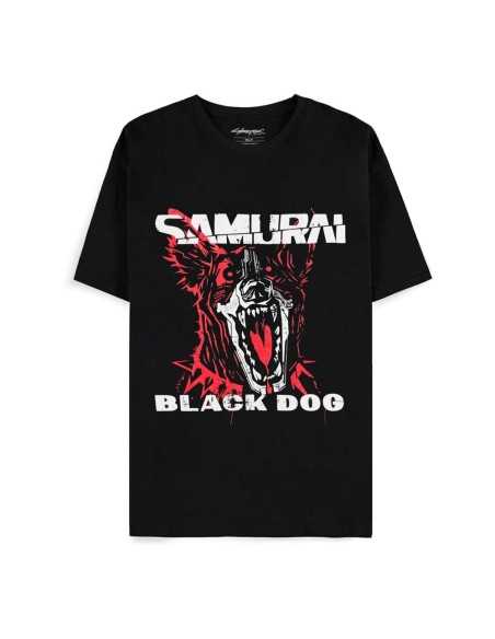 Cyberpunk 2077 T-Shirt Black Dog Samurai Album Art  Difuzed