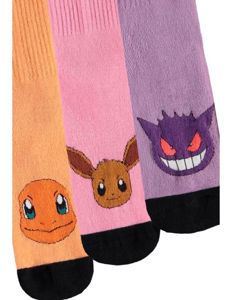 Pokemon Socks 3-Pack Heads Colormix 35-38  Difuzed