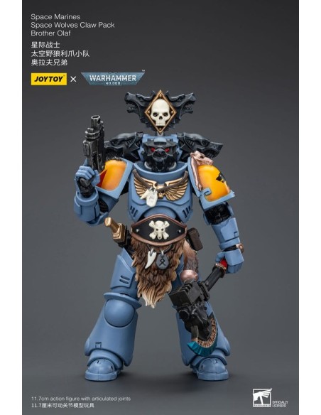 Warhammer 40k Action Figure 1/18 Space Marines Space Wolves Claw Pack Brother Olaf 12 cm  Joy Toy (CN)