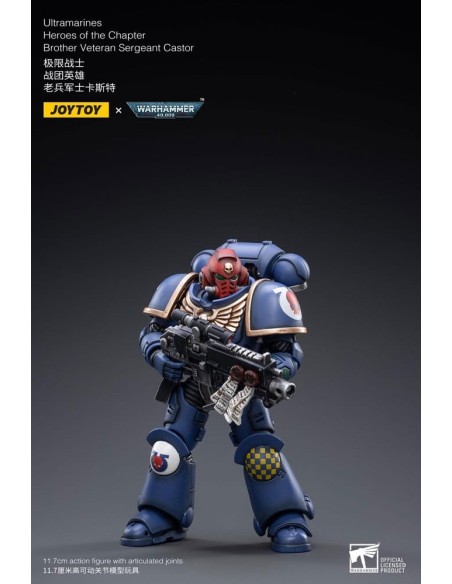 Warhammer 40k Action Figure 1/18 Ultramarines Heroes of the Chapter Brother Veteran Sergeant Castor 12 cm  Joy Toy (CN)