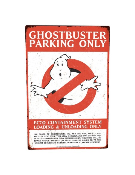 Ghostbusters Metal Sign Parking  Trick or Treat Studios