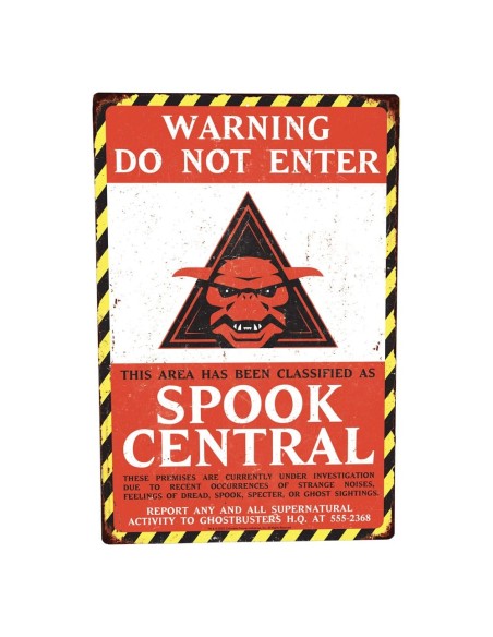 Ghostbusters Metal Sign Spook Central  Trick or Treat Studios
