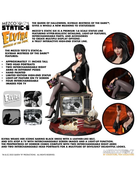 Elvira Mistress of the Dark Static Statue 1/6 42 cm  Mezco Toys