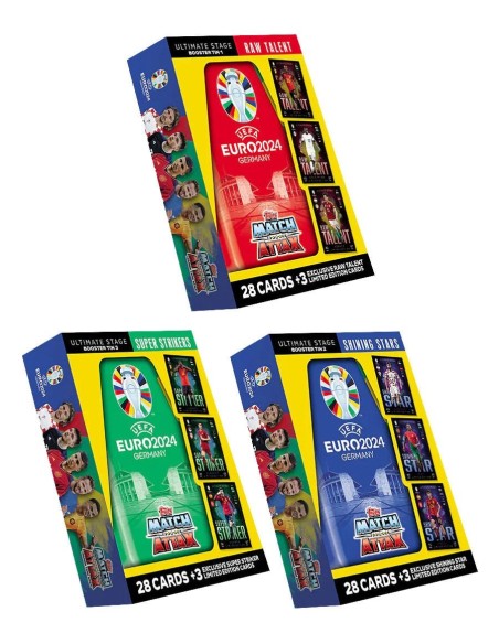UEFA EURO 2024 Trading Cards Booster Tin Assortment (6)  Topps/Merlin